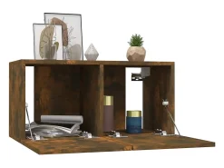 Muebles para TV colgantes 3 uds roble ahumado 60x30x30 cm