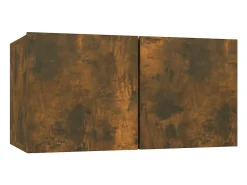 Muebles para TV colgantes 3 uds roble ahumado 60x30x30 cm