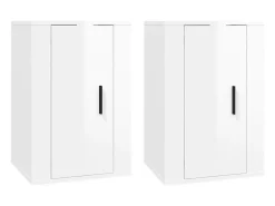 Muebles para TV de pared 2 uds blanco brillante 40x34,5x60 cm ES66742