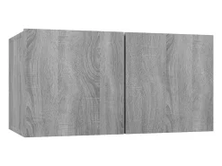 Muebles TV 8 uds madera contrachapada gris Sonoma 60x30x30 cm