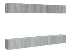 Muebles TV 8 uds madera contrachapada gris Sonoma 60x30x30 cm