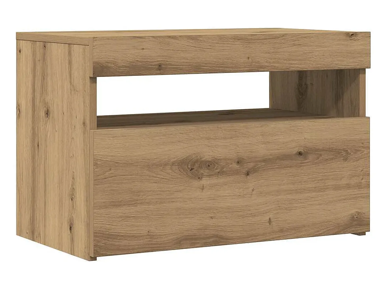 Muebles TV con luces LED 2 uds madera ingeniería roble artisan