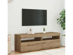 Muebles TV con luces LED 2 uds madera ingeniería roble artisan