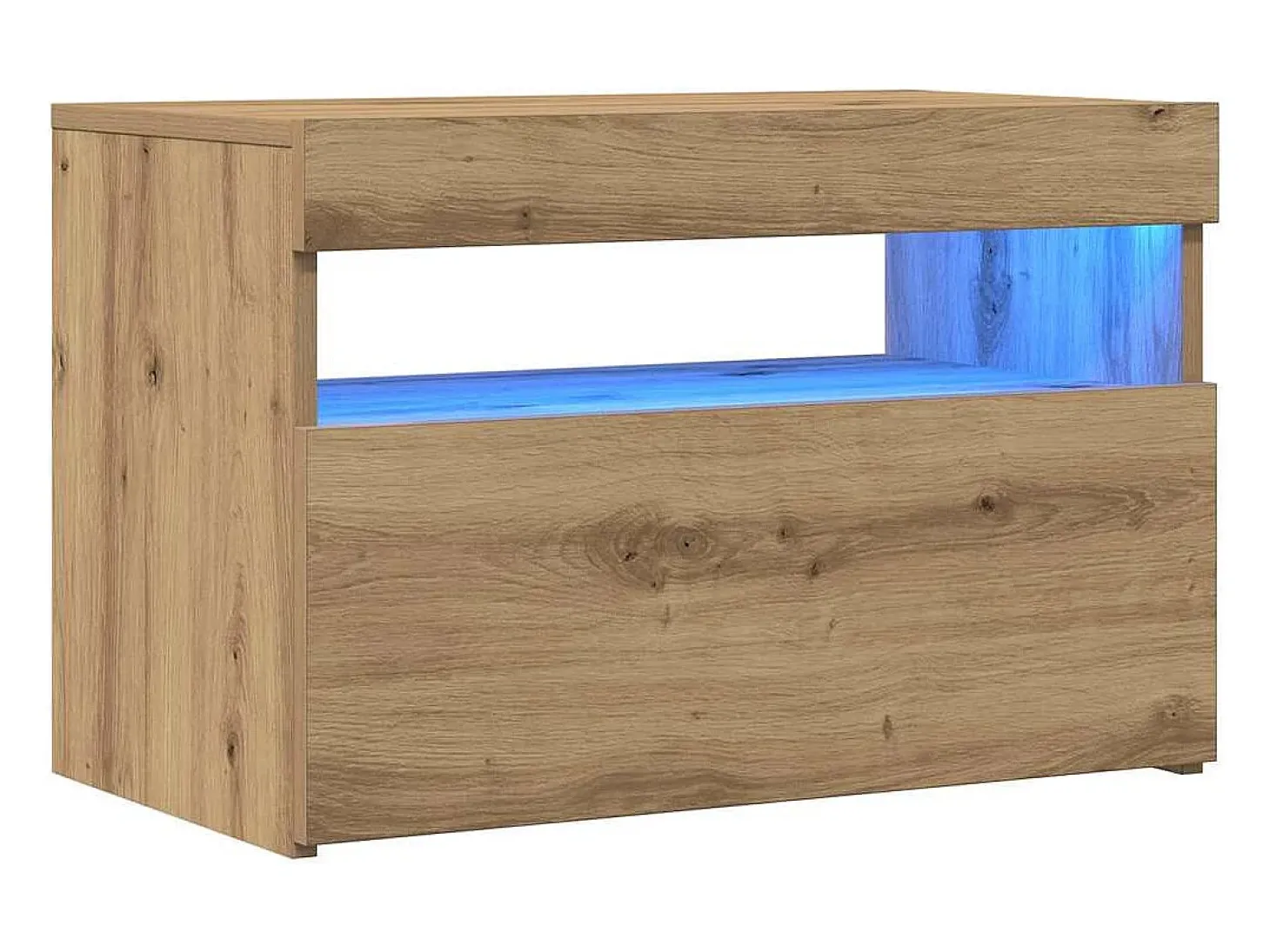 Muebles TV con luces LED 2 uds madera ingeniería roble artisan