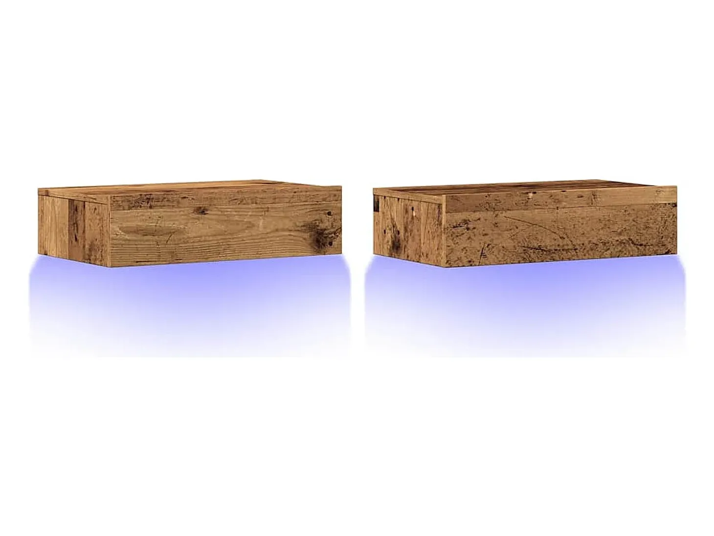 Muebles TV con luces LED 2 uds madera envejecida 60x35x15,5 cm