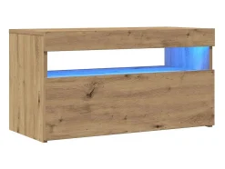 Muebles TV con luces LED 2 uds madera ingeniería roble artisan
