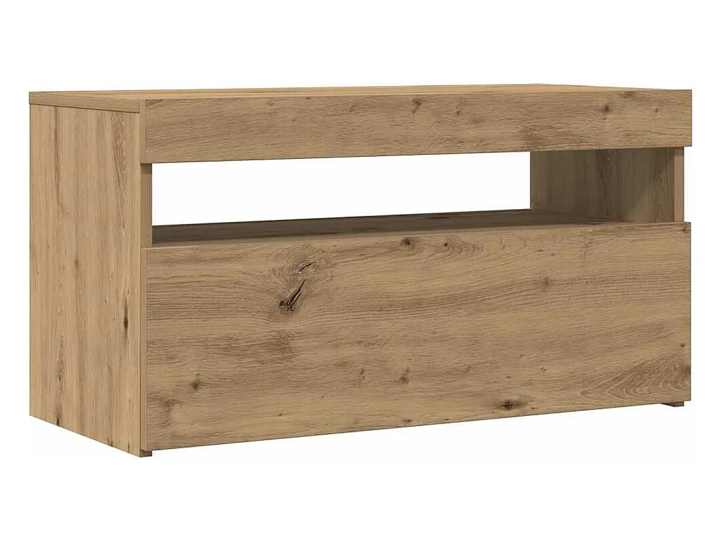 Muebles TV con luces LED 2 uds madera ingeniería roble artisan