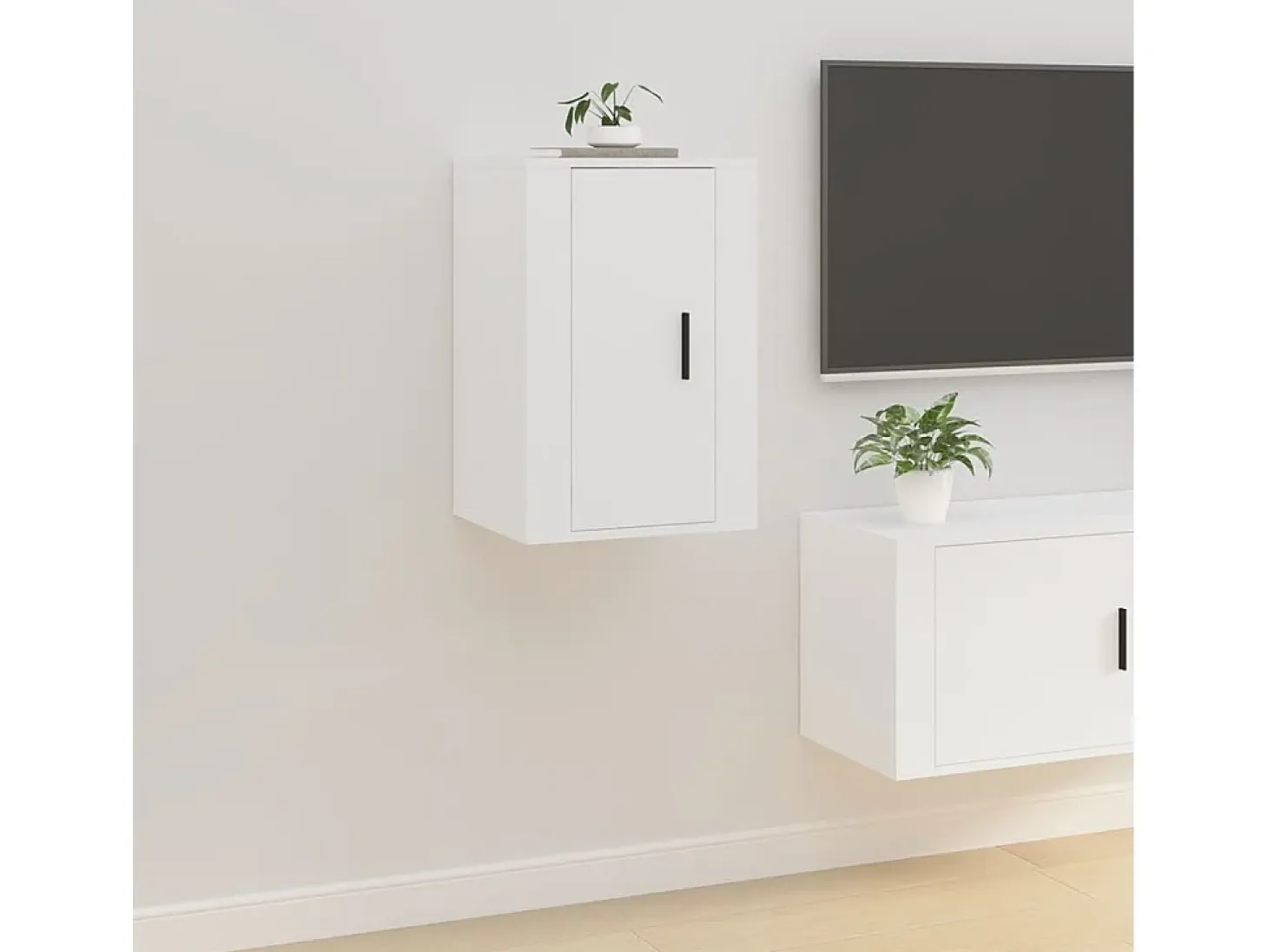Murk Muebles para TV de pared 2 uds blanco 40x34,5x60 cm