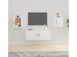 Murk Muebles para TV de pared 2 uds blanco brillante 40x34,5x40 cm