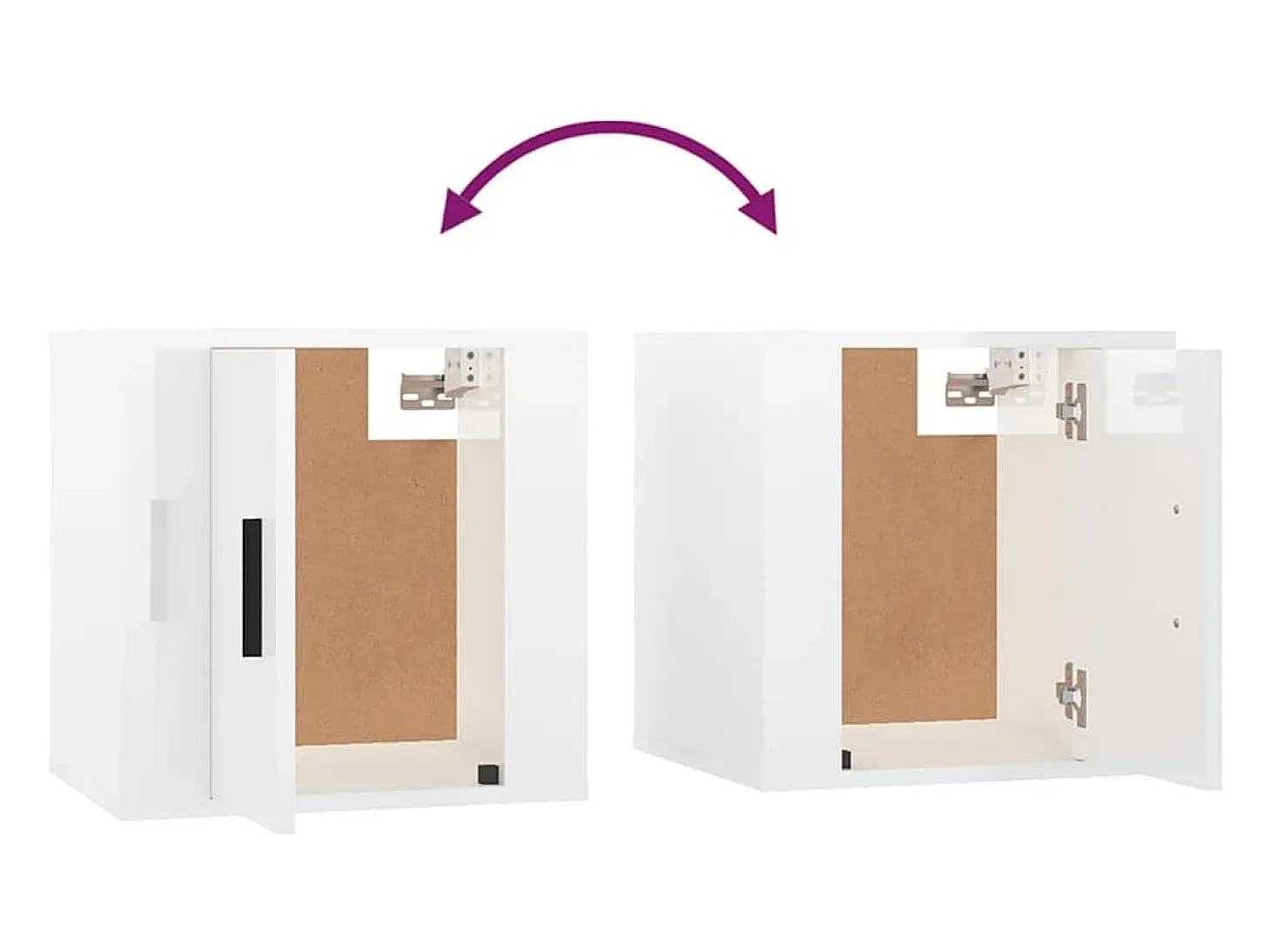 Murk Muebles para TV de pared 2 uds blanco brillante 40x34,5x40 cm