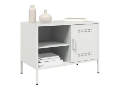 Neris Muebles de TV 2 piezas acero blanco 68x39x50,5 cm