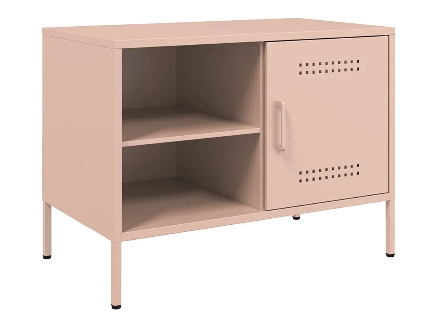 Neris Muebles de TV 2 piezas acero rosa 68x39x50,5 cm