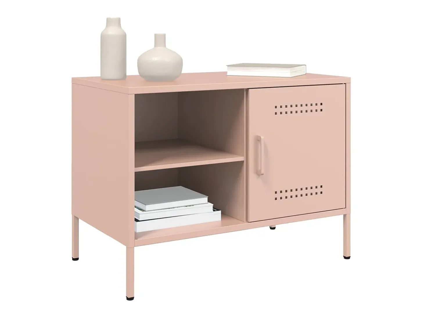 Neris Muebles de TV 2 piezas acero rosa 68x39x50,5 cm