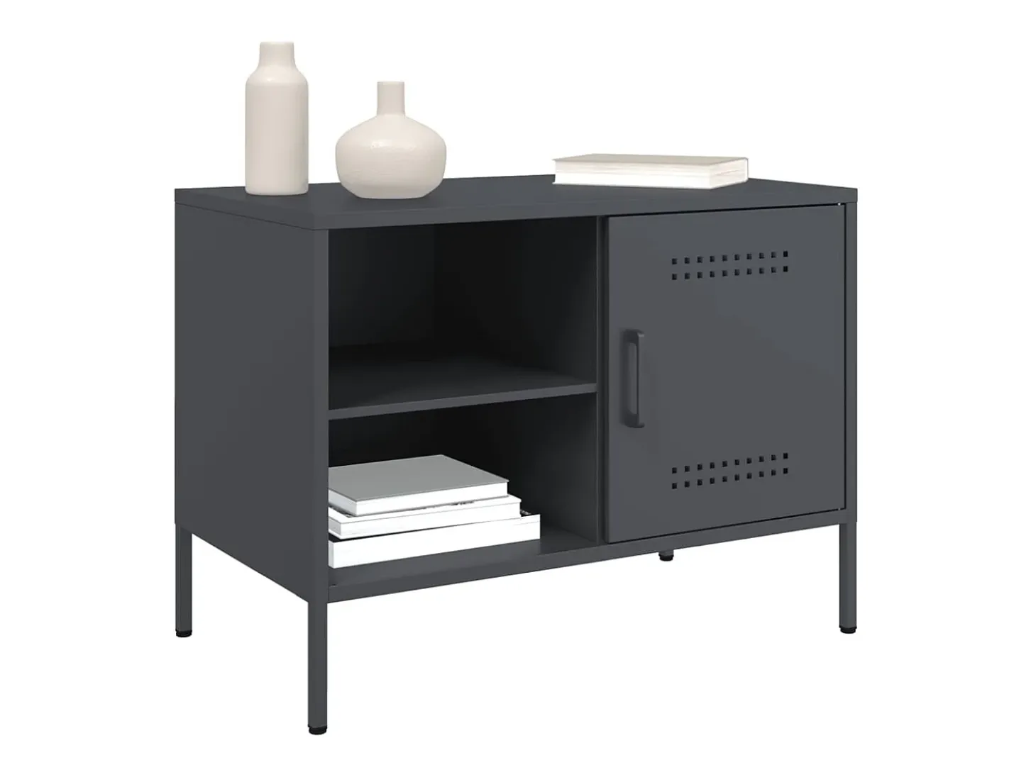 Neris Muebles de TV 2 unidades acero gris antracita 68x39x50,5 cm