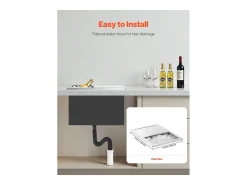 Nevera con Ruedas SucceBuy, 45,5 x 30,5 x 38,5 cm, Depósito de Hielo Comercial de 27,1 L para Vino y Cerveza Fríos