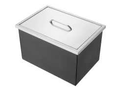 Nevera Empotrada SucceBuy, 51 x 35 x 30 cm, Cubeta de Hielo de Acero Inoxidable con Tapa, Barra de Helados para Cocina Exterior