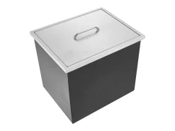 Nevera Empotrada SucceBuy, 51 x 35 x 30 cm, Cubeta de Hielo de Acero Inoxidable con Tapa, Barra de Helados para Cocina Exterior