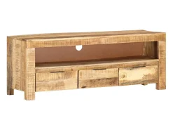 Nolan Mueble para TV de madera maciza de mango rugosa 110x30x40 cm