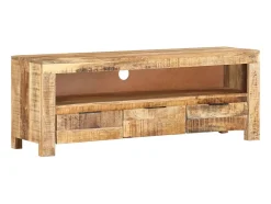 Nolan Mueble para TV de madera maciza de mango rugosa 110x30x40 cm