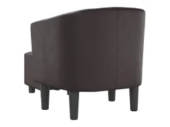 Nykøbing Mors Sillón con taburete cuero sintético marrón