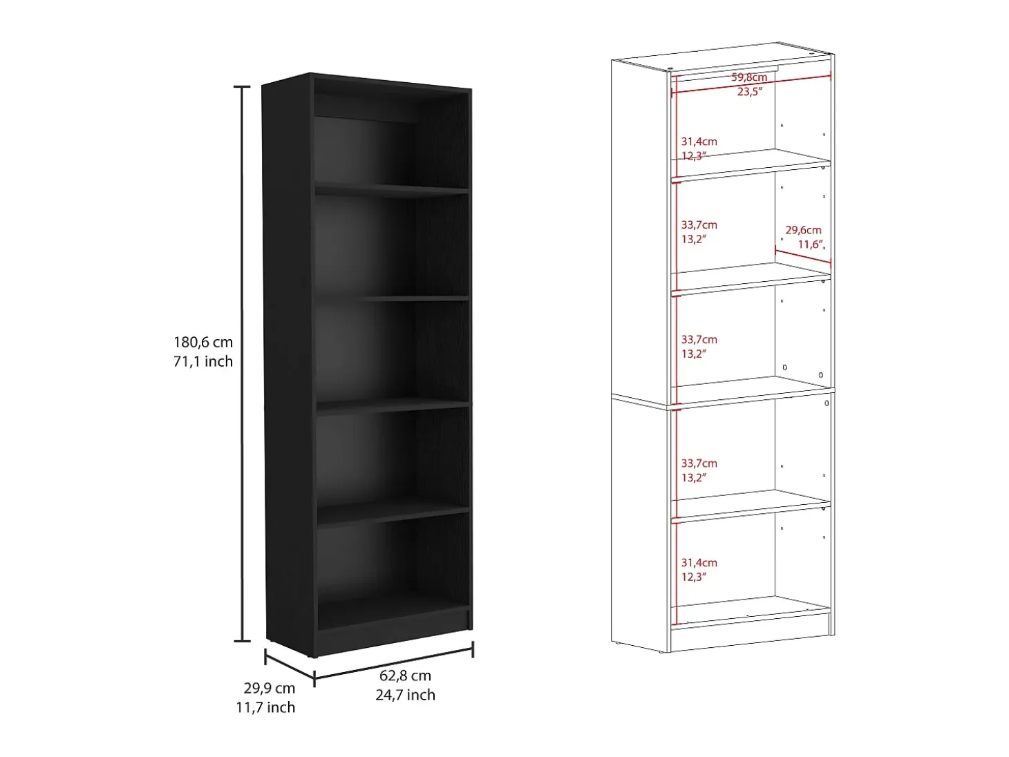 Oracle - Juego de Sala de 3 Piezas con 3 Libreros, Wengué