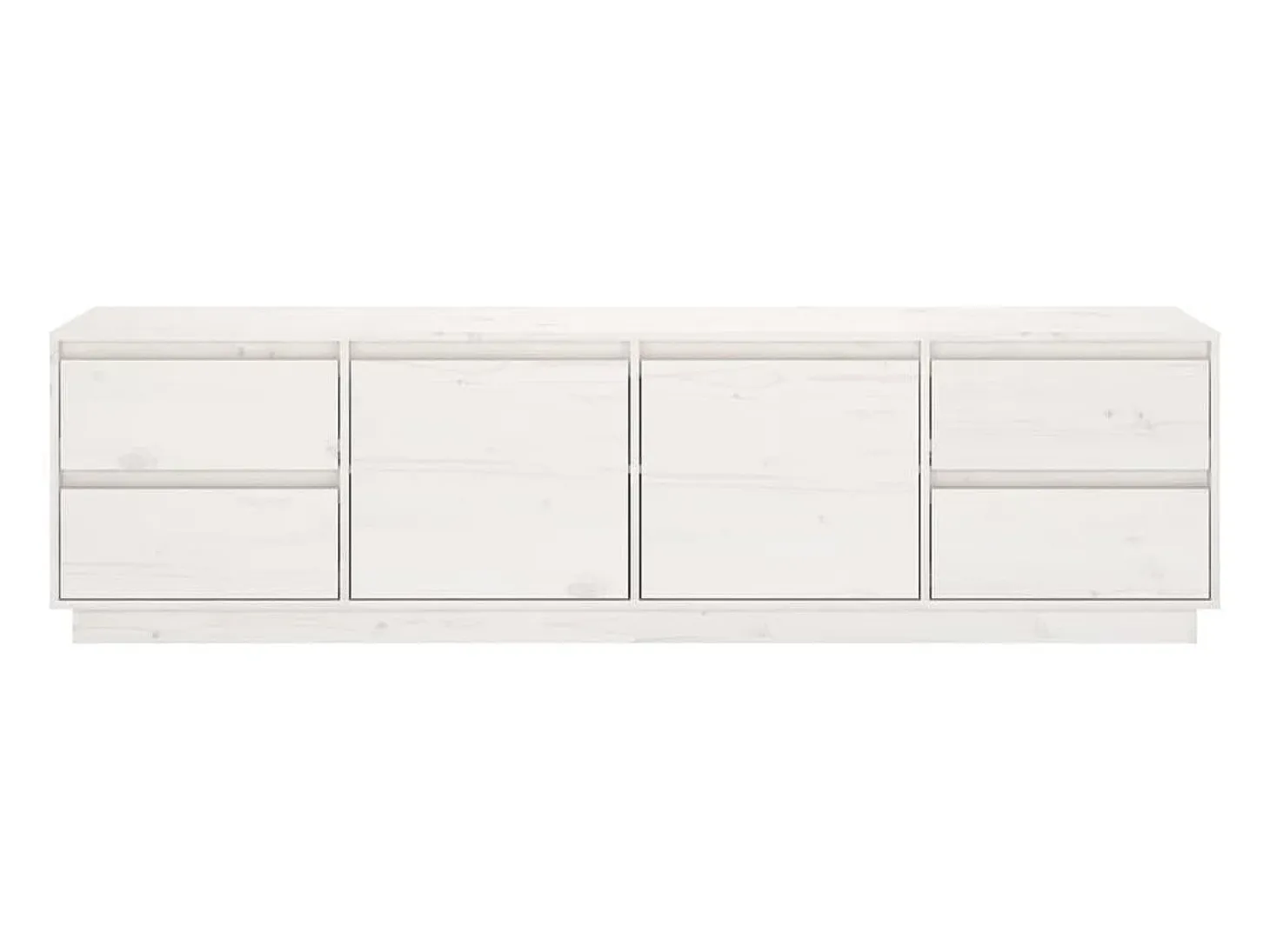 Orvil Mueble de TV madera maciza de pino blanco 176x37x47,5 cm