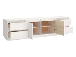 Orvil Mueble de TV madera maciza de pino blanco 176x37x47,5 cm