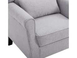 Ovrik Sillón de tela gris claro
