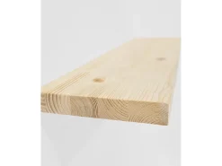 Pack 2 estanterías de madera maciza flotante natural 100x3,2x20cm - MELVA - DECOWOOD