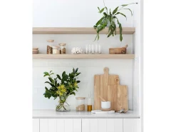 Pack 2 estanterías de madera maciza flotante natural 100x3,2x20cm - MELVA - DECOWOOD