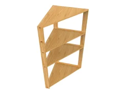 Pack 2 Estanterías Esquineras en Bambú con 3 Niveles Canoply 80x36.6x33.5cm Thinia Home