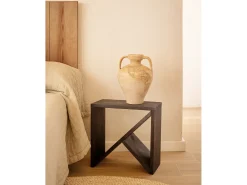 Pack 2 mesitas de madera maciza en tono negro de 50x50cm - STOKE - DECOWOOD