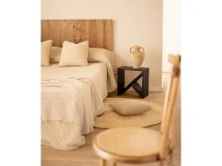 Pack 2 mesitas de madera maciza en tono negro de 50x50cm - STOKE - DECOWOOD