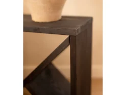 Pack 2 mesitas de madera maciza en tono negro de 50x50cm - STOKE - DECOWOOD