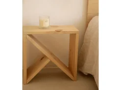 Pack 2 mesitas de madera maciza en tono roble medio de 50x50cm - STOKE - DECOWOOD