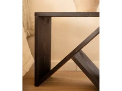 Pack 2 mesitas de madera maciza en tono negro de 40x40cm - STOKE - DECOWOOD