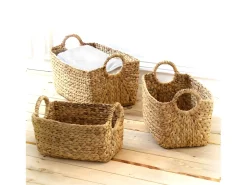 Pack de 3 cestas de jacinto de agua con asas