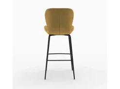 Pack de 4 sillas de bar de terciopelo amarillo y azul 75 cm - Mazzia