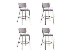 Pack de 4 taburetes de 103x45x51 cm tapizados en tela animanchas en color crema Ned