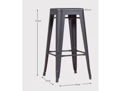 Pack de 4 taburetes metálicos de 76 cm de altura - Bistro - Metálico