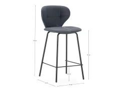 Pack de 2 taburetes modelo Fauna tapizado en polipiel gris oscuro, 94cm(alto) 45cm(ancho)