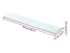Panel de estante Vidrio transparente 70 x 15 cm