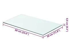 Panel de estante Vidrio transparente 60 x 30 cm