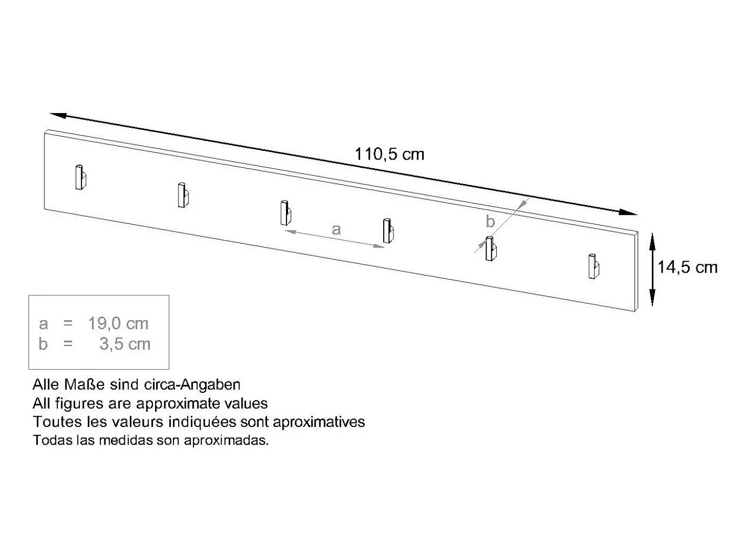 Panel de pared Linea en negro de alto brillo