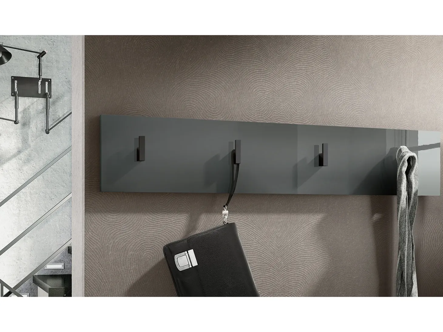 Panel de pared Linea V2 en gris de alto brillo
