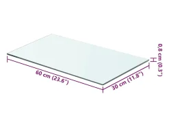 Paneles de estantería 2 piezas Vidrio transparente 60 x 30 cm