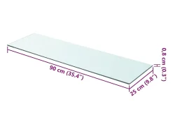 Paneles de estantería 2 piezas Vidrio transparente 90 x 25 cm