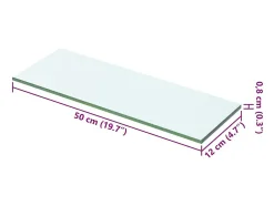 Paneles de estantería 2 piezas Vidrio transparente 50 x 12 cm