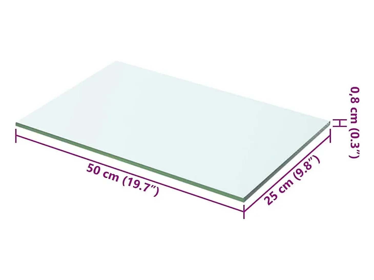Paneles de estantería 2 piezas vidrio transparente 50x25 cm