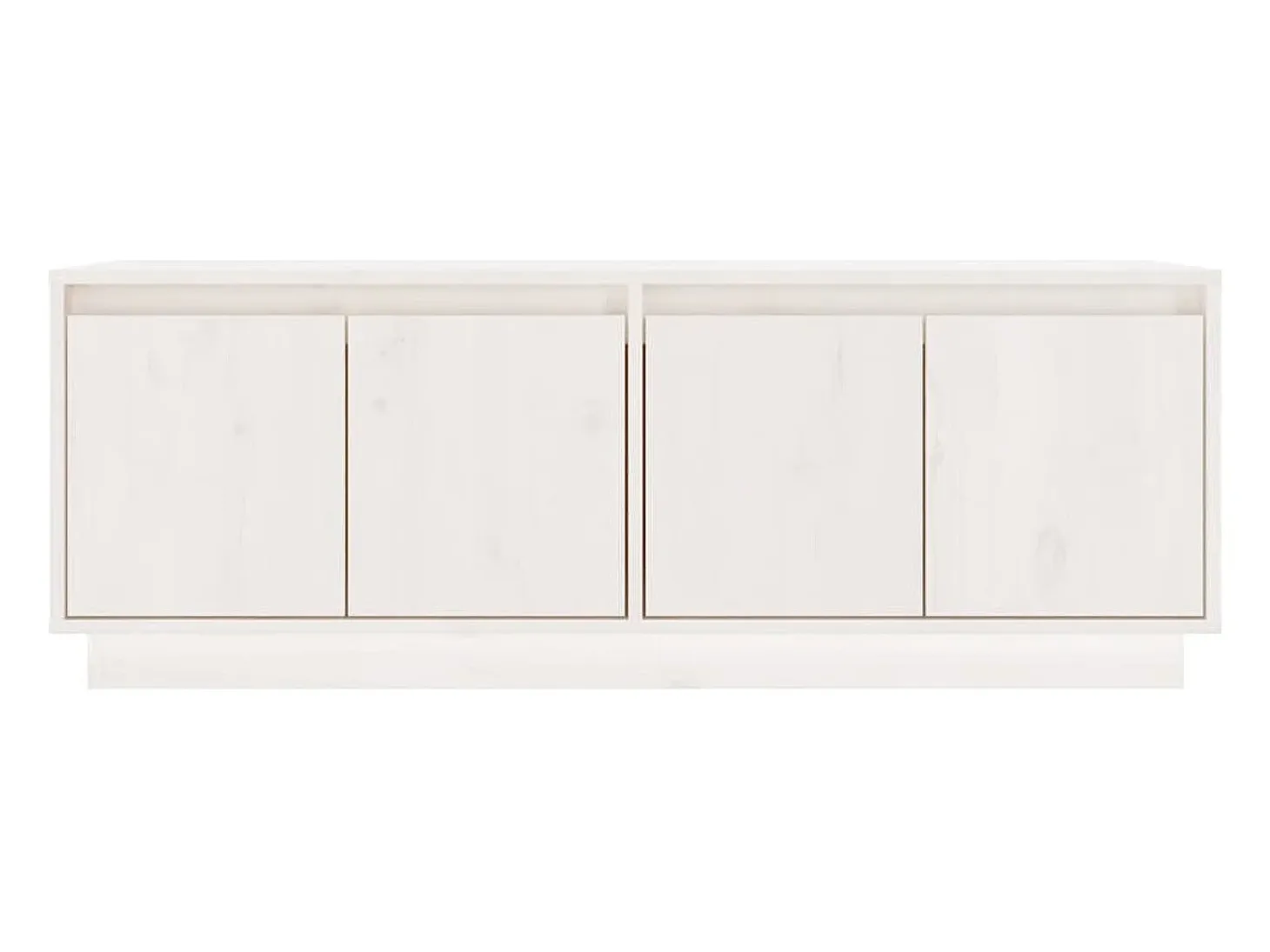 Paul-Maurice Mueble de TV de madera maciza de pino blanco 110x34x40 cm